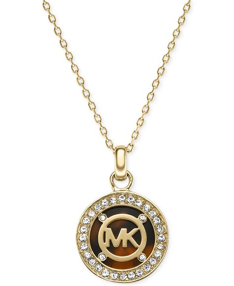 michael kors gold tone horn pendant necklace|michael kors gold necklace.